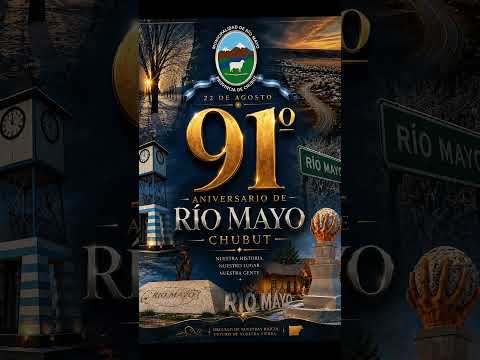 tercer Afiche 91 Aniversario de Río Mayo Chubut Patagonia Argentina