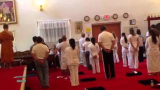 preview picture of video 'Walking meditation in Dhamma Hall, Wat  BUDDHARANGSI , Miami. Florida Usa'