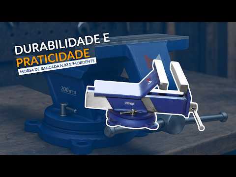 Morsa de Bancada N3 Base Giratória sem Mordentes MENEGOTTI-40750110 - Vídeo