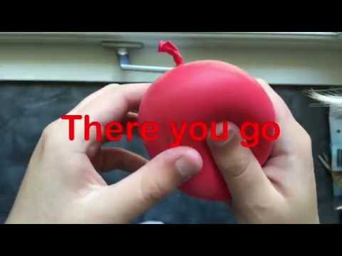 How to make a stressball using red and blue balloons