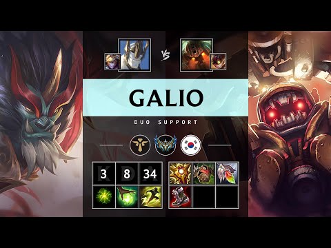 Galio Support vs Nautilus - KR Challenger Patch 25.16