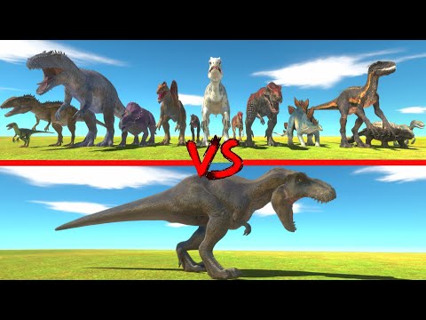 New T-rex in Battle with All Dinosaurs - Animal Revolt Battle Simulator