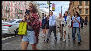 Rubinstein street - Nevsky Prospect Rainy walk St Petersburg Russia 2024