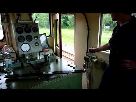 Diesellok 199 030-8 der Döllnitzbahn Führerstandsmitfahrt