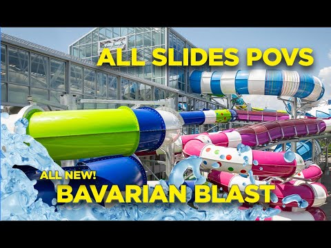 [4K] ALL SLIDE POVS at the ALL NEW Bavarian Blast Indoor Waterpark In Frankenmuth Michigan