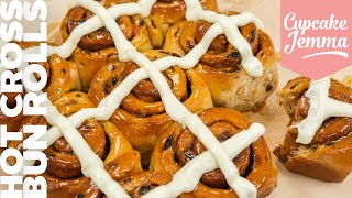 Hot Cross Bun Rolls | Cupcake Jemma