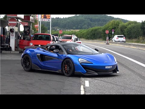 Supercars & Modified Cars leaving Nürburgring- Viper ACR, Diablo, Valkyrie, CGT,Murcielago- ED Tanke