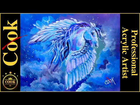 How to Paint to Shade a White Horse Pegasus revisited in Acrylics With Ginger Cook
