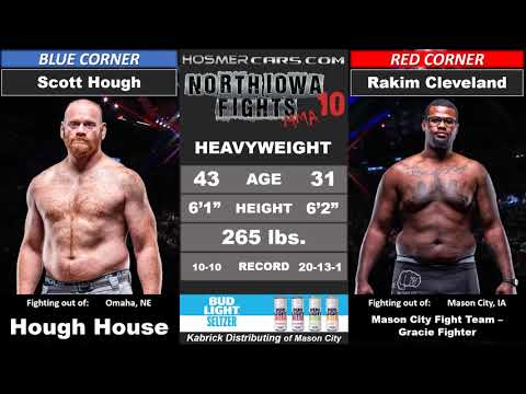 Pro Fight|Co Main Scott Hough vs Rakim Cleveland|North Iowa Fights MMA|Budweiser Mason City Hosmer