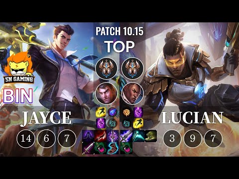 SN Bin Jayce vs Lucian Top - KR Patch 10.15