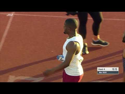 Andre Ewers (SB) and Matherson (PB) 100m 2019 ACC