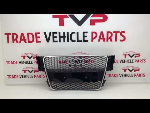 Fits Audi A5 S5 2007-2011 Front Bumper Grille Honeycomb Sport Gloss Black With Silver Frame video