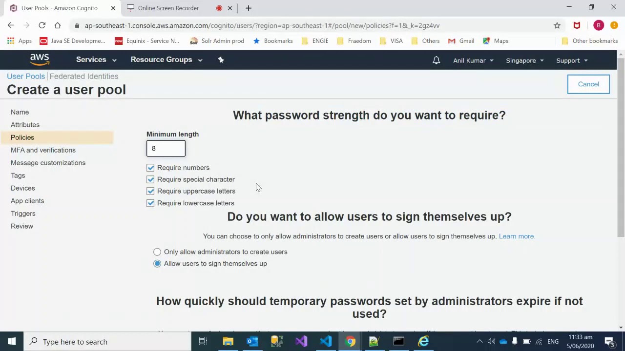 Adding Authentication to Angular app using AWS Cognito