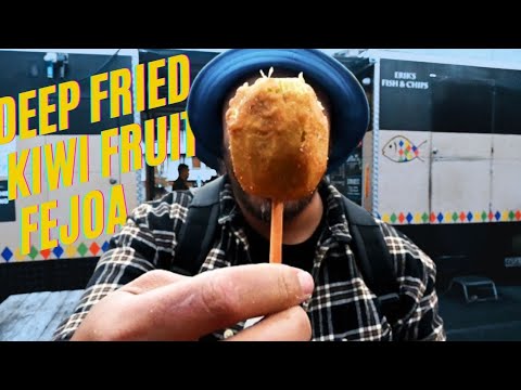 We tried a deep fried Kiwi Fruit and Fejoa: Erik's Fish and Chips Review