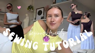 Asymmetrical top beginner friendly sewing tutorial | the perfect elevated basic