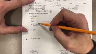 Algebra 2 Unit 7 Test Review #1-3
