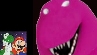 Yoshi and Mario gets a Barney Error...