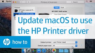 Updating Mac OS to Use the HP Printer Driver