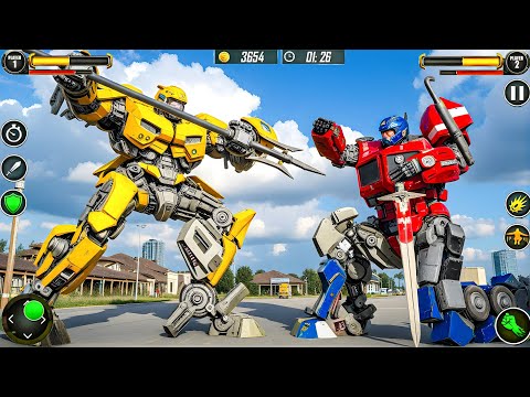 Bumblebee and Optimus Prime Robot Jet Car Transformation Game 2026 Super Fight - Android Gameplay