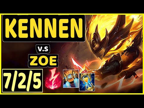 KENNEN vs ZOE - 7/2/5 KDA MID GAMEPLAY - NA Ranked MASTER