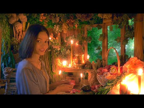 ASMR in a Herbal Healer's Swamp Hut. Flower Elixirs. Herbal Face ...