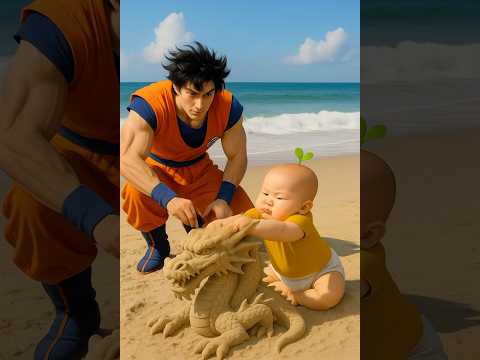 A Peaceful Day at the Beach… Until Goku Drops In! #qt #ai #songoku