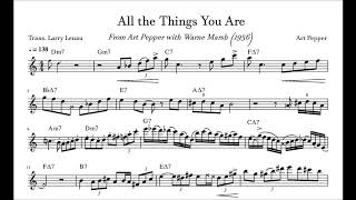 Art Pepper's Solo on "All the Things You Are" (Alto Sax Transcription)