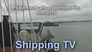 MV Balmoral approaching and berthing at Southend Pier, June 2016
