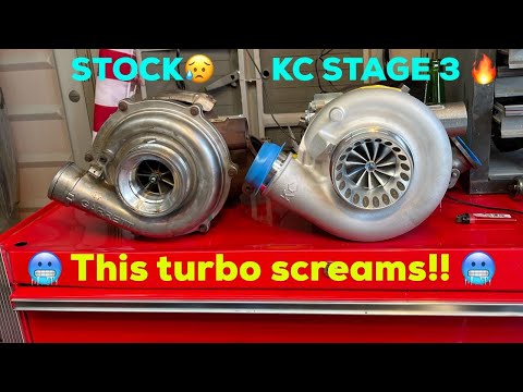 Installing a KC Stage 3 turbo on a 6.0 powerstroke! Nasty turbo whistle