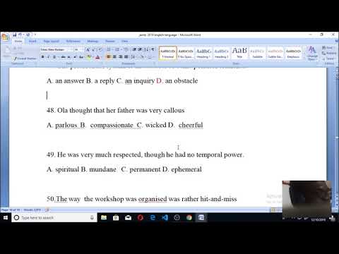 JAMB 2020 PREP ENGLISH PAST QUESTIONS AND ANSWERS, Antonyms