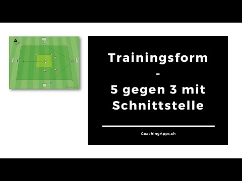 Fussball Trainingsform 5 gegen 3 mit Schnittstelle