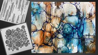 Reverse Stenciling WATERCOLOR & Neurographic Ink Lines - relaxing painting process - 357