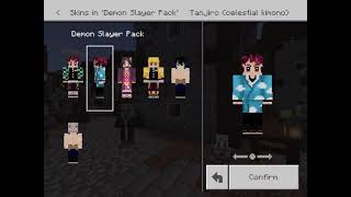 Showing my new demon slayer Minecraft skin pack.