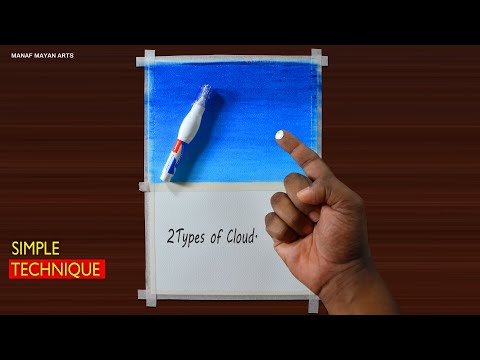 Cloud Painting Technique | Painting Tutorial for Beginners with Correction Pen | step by step #170