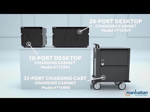 Manhattan 32-Port USB-C Charging Cart - 576 W video thumbnail