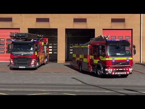 Leeds Fire Station First Pump + Aerial Ladder Platform Turnout | West Yorkshire Fire & Rescue