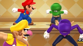 Mario Party 9 MiniGames - Luigi vs Mario vs Wario vs Waluigi (Master CPU)