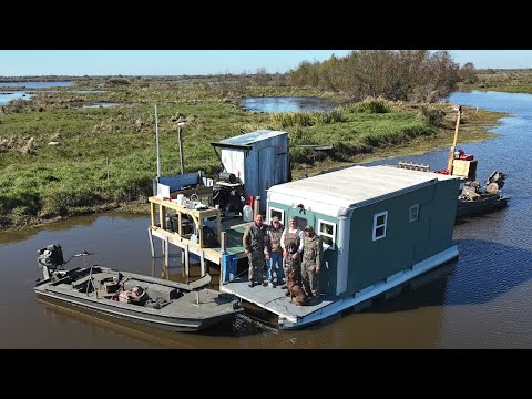 OFF GRID Houseboat Trip in the Louisiana Wild (Hunting, Fishing, and Cooking)