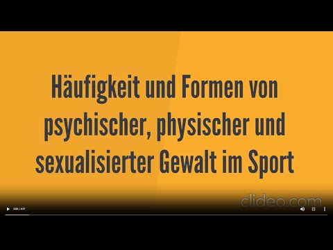 Video 1 Formen und Häufigkeiten von psychischer, physischer und sexualisierter Gewalt im Sport