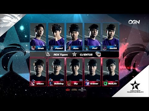 ROX vs CJE Game 1 Highlights - ROX TIGERS vs CJ ENTUS - LCK Week 1 - SPRING 2016