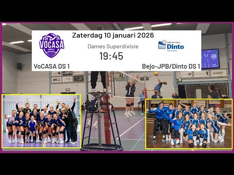 VoCASA D1 - Bejo-JPB/Dinto  D1 (10 jan 2026, 19.45u) Superdivisie Dames Volleybal