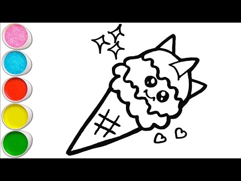 Let's Draw and Paint Ice Cream 🍦 Easily Together | Painting, Coloring for Toddlers & Beginner