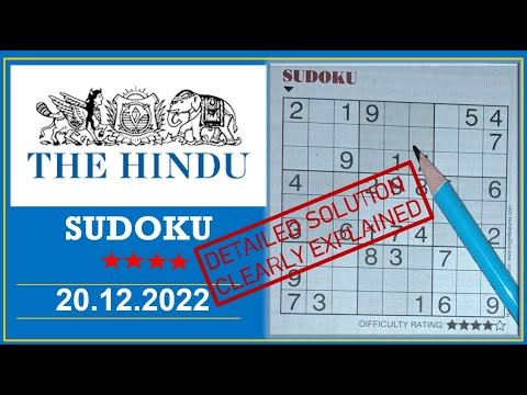 How to Solve 4 Star Hindu  Sudoku Dec 20,  2022 -  Step By Step Solution
