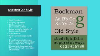 DSGN 203 - My Favourite Font - Bookman Old Style