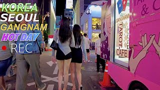 Hot Saturday 🔥💗Walking in Gangnam street - Street fashion - Walking Tour SEOUL KOREA 2023