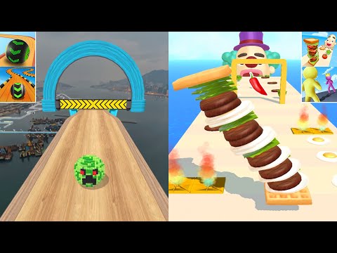 💝💚 Sandwich Runner, Going Balls, Sky Rolling Ball 3D, Giant Rush All Level Gameplay Android,iOS