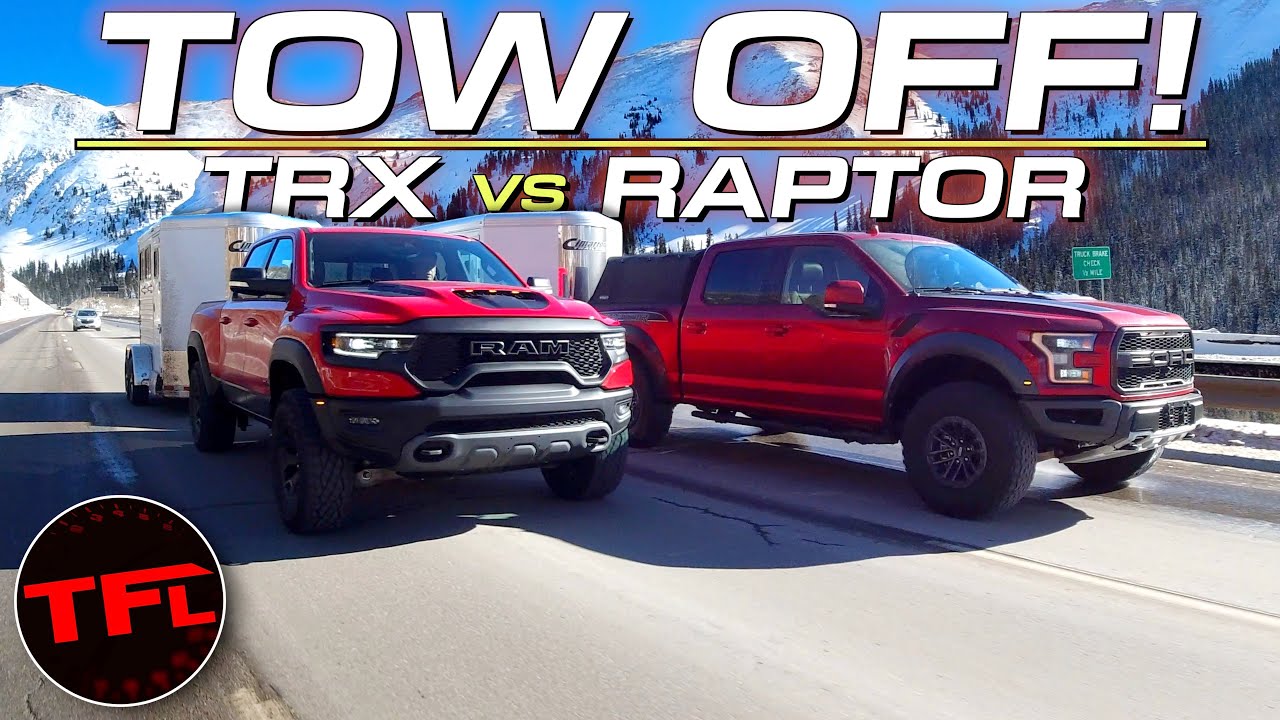 2021 Ram 1500 TRX vs. Ford F-150 Raptor Towing Test Shows Surprising ...