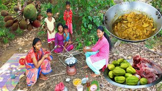 Santali Tribe Women Cooking Mahuya Fruits And Chicken Curry