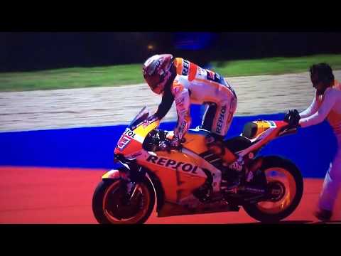 MotoGP. Marc Marquez can’t bump start his bike (How to bump start a bike)