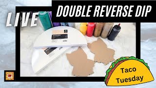 Acrylic Pour Painting | Double Reverse Dip | Owls & Canvases | Fluid Art LIVE | Taco Tuesday!!!